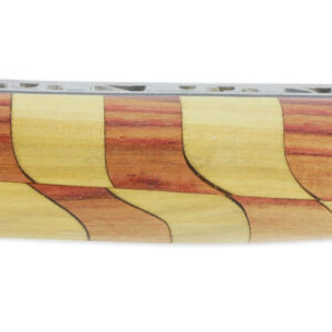 Laguiole En Aubrac Knife 1 Piece 12 Cm Checkerboard Rosewood And Boxwood Handle 2 Brushed Stainless Steel Bolsters