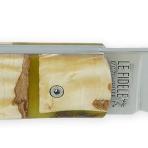 Le 2020 Couteau Pliant Plein Manche Avec Bois De Bouleau Resine Verte Avec Inclusion De Clous De Girofle 11cm Ressort Lisse Personnalisable 03