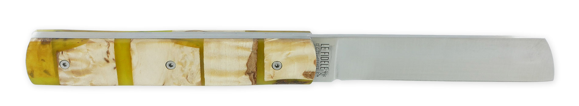 Le 2020 Couteau Pliant Plein Manche Avec Bois De Bouleau Resine Verte Avec Inclusion De Clous De Girofle 11cm Ressort Lisse Personnalisable 03