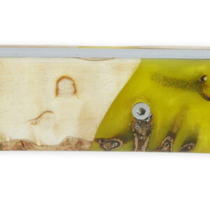 Le 2020 Couteau Pliant Plein Manche Avec Bois De Bouleau Resine Verte Avec Inclusion De Clous De Girofle 11cm Ressort Lisse Personnalisable 04