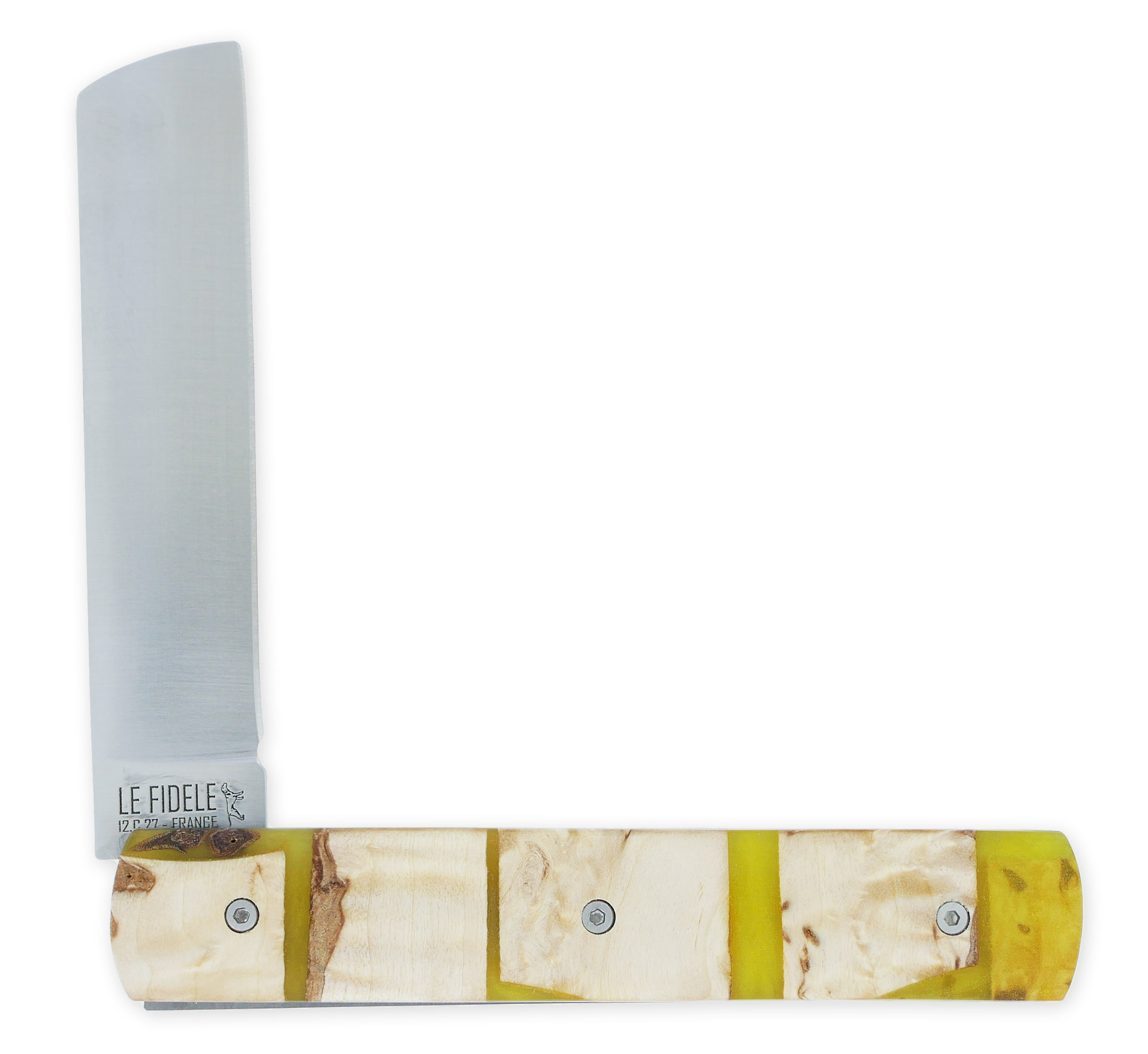 Le 2020 Couteau Pliant Plein Manche Avec Bois De Bouleau Resine Verte Avec Inclusion De Clous De Girofle 11cm Ressort Lisse Personnalisable 06