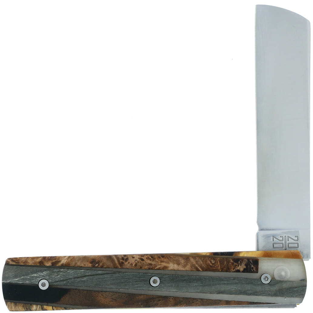 Le 2020 Couteau Pliant Plein Manche Avec Eclats De Bois Mixtes Et Resine Grise Pailletee 11cm Ressort Lisse Personnalisable Num2 00
