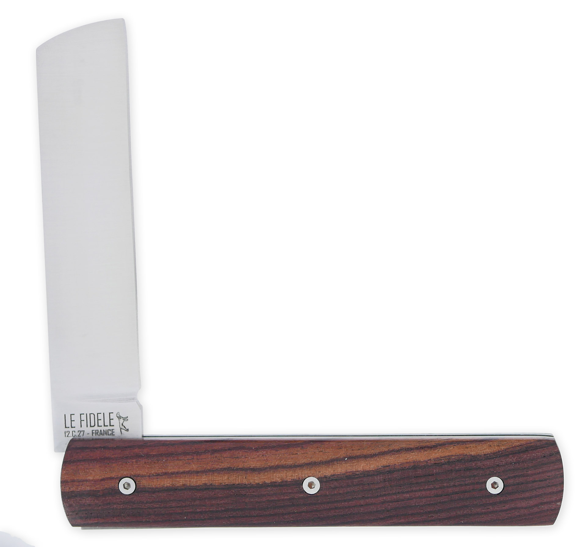 Le 2020 Couteau Pliant Plein Manche Bois De Violette 11cm Ressort Lisse Personnalisable Finition Brossee 02