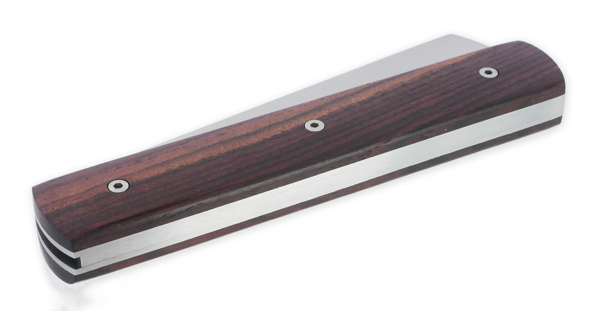 Le 2020 Couteau Pliant Plein Manche Bois De Violette 11cm Ressort Lisse Personnalisable Finition Brossee 04