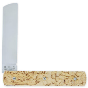Le 2020 Couteau Pliant Plein Manche Bouleau 11cm Ressort Lisse Personnalisable Finition Brossee 01