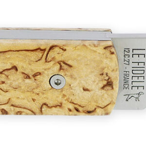 Le 2020 Couteau Pliant Plein Manche Bouleau 11cm Ressort Lisse Personnalisable Finition Brossee 03