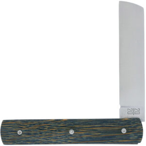 Le 2020 Couteau Pliant Plein Manche Chene Stabilise Teinte Bleu 11cm Ressort Lisse Personnalisable 00