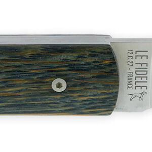 Le 2020 Couteau Pliant Plein Manche Chene Stabilise Teinte Bleu 11cm Ressort Lisse Personnalisable 03