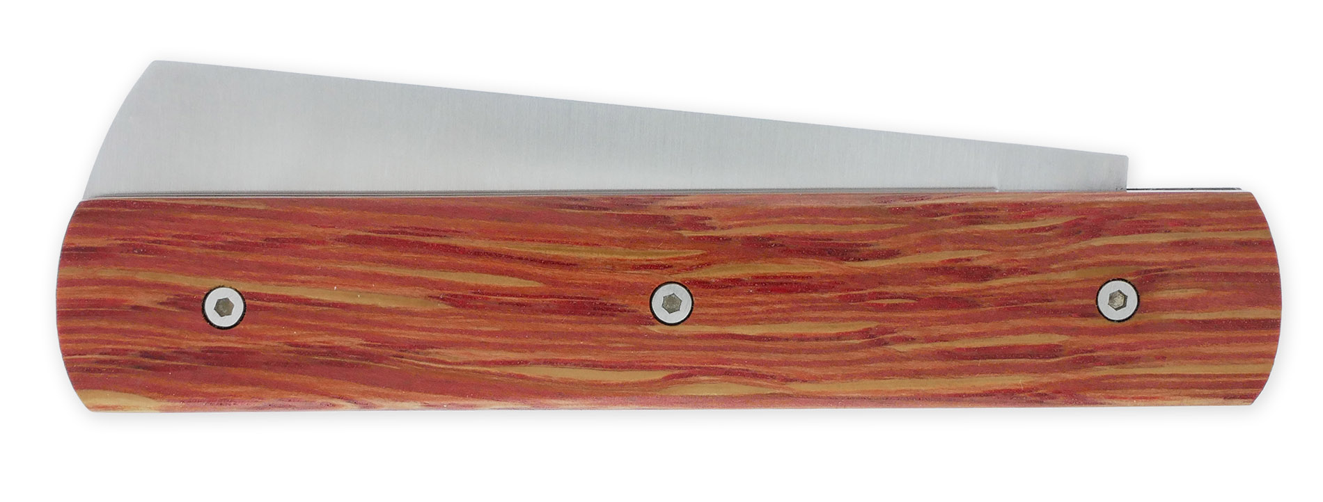 Le 2020 Couteau Pliant Plein Manche Chene Stabilise Teinte Rouge 11cm Ressort Lisse Personnalisable 04