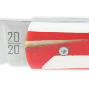 Le 2020 Couteau Pliant Plein Manche En Eclats De Mammouth Et Resine Rouge 11cm Ressort Lisse Personnalisable 02