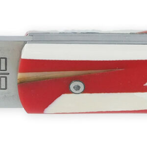 Le 2020 Couteau Pliant Plein Manche En Eclats De Mammouth Et Resine Rouge 11cm Ressort Lisse Personnalisable 03