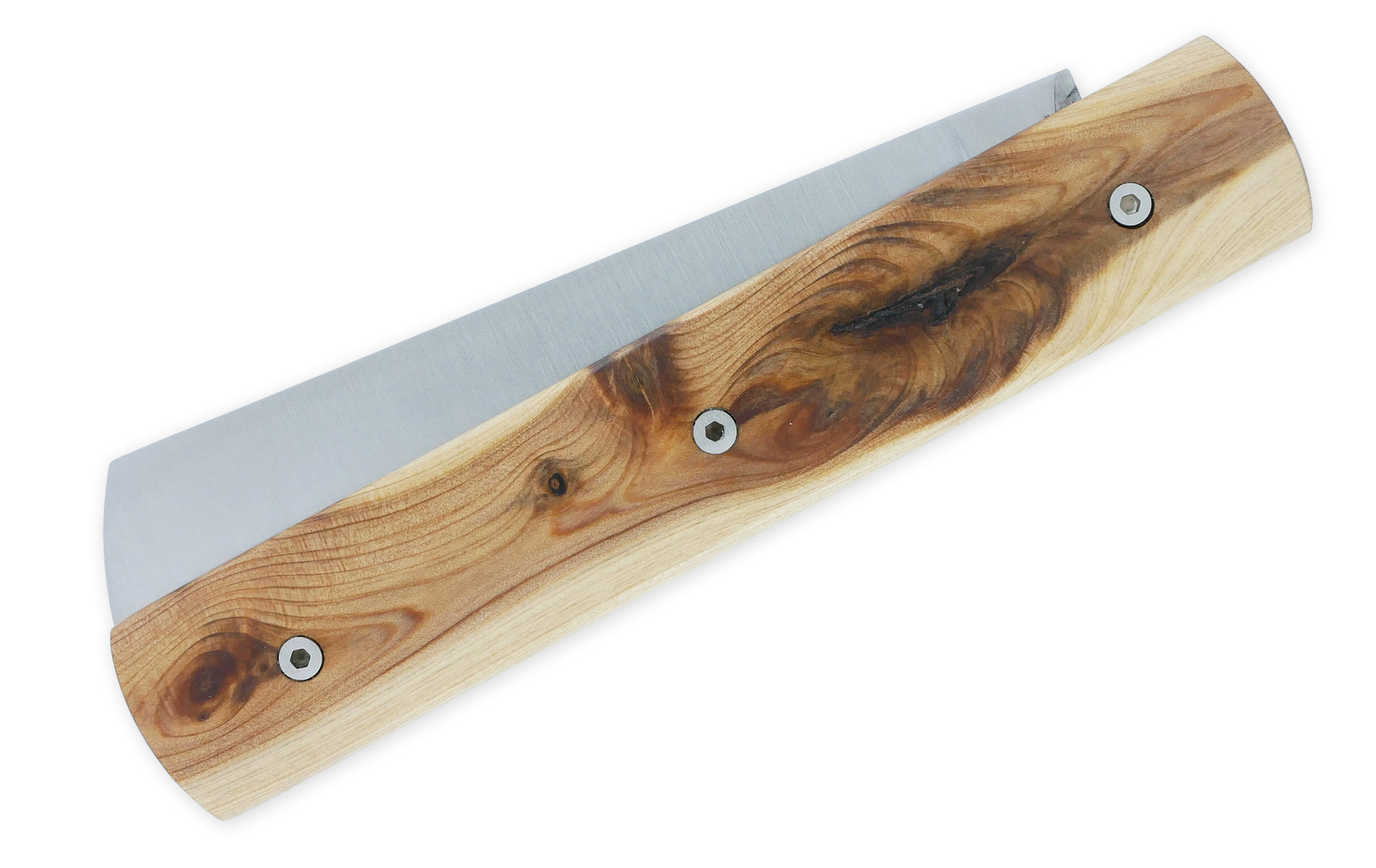 Le 2020 Couteau Pliant Plein Manche Genevrier 11cm Ressort Lisse Personnalisable Finition Brossee 04