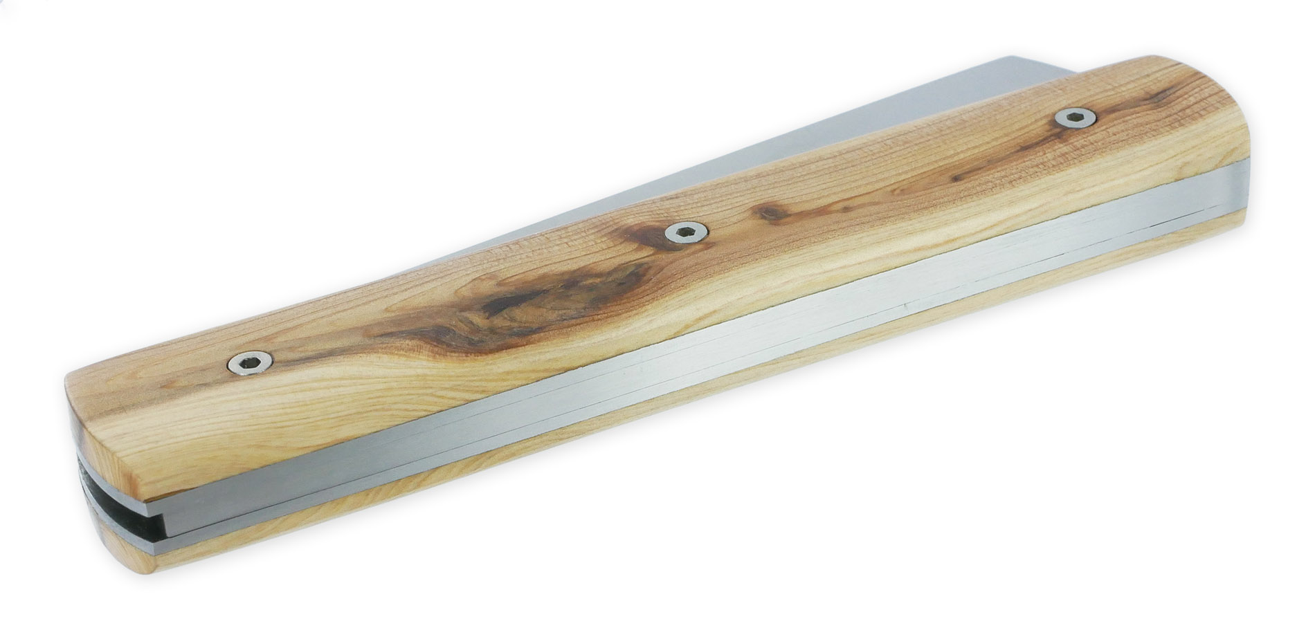 Le 2020 Couteau Pliant Plein Manche Genevrier 11cm Ressort Lisse Personnalisable Finition Brossee 05