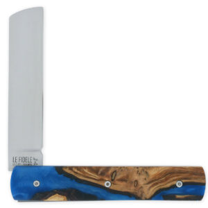 Le 2020 Couteau Pliant Plein Manche Genevrier Stabilise Teinte Bleu 11cm Ressort Lisse Personnalisable 01