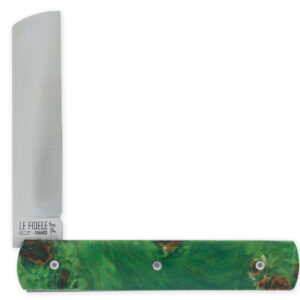 Le 2020 Couteau Pliant Plein Manche Loupe De Peuplier Stabilise Teinte Vert 11cm Ressort Lisse Personnalisable 01