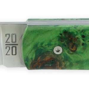 Le 2020 Couteau Pliant Plein Manche Loupe De Peuplier Stabilise Teinte Vert 11cm Ressort Lisse Personnalisable 04