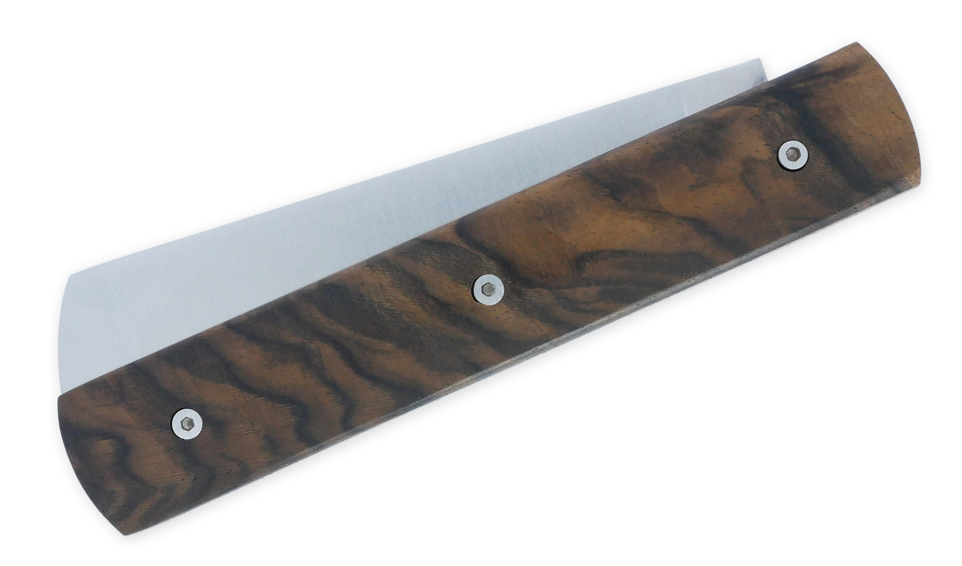 Le 2020 Couteau Pliant Plein Manche Noyer 11cm Ressort Lisse Personnalisable Finition Brossee 03