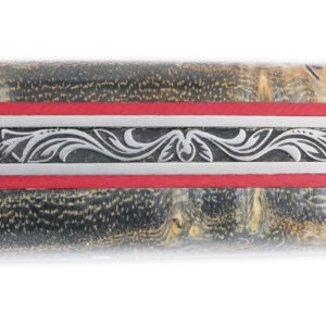 Prestige Laguiole En Aubrac Knife 1 Piece 12 Cm Full Gray Plane Tree Burr Handle Hand Guilloched Springs And Plates Red Spacers Stylized Fly Damascus Blade Unique Piece